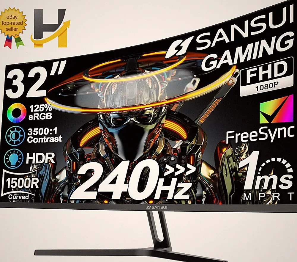 32" Curved Gaming Monitor 240Hz 1ms FHD 1080p PC Computer Screen ES-G32C3F