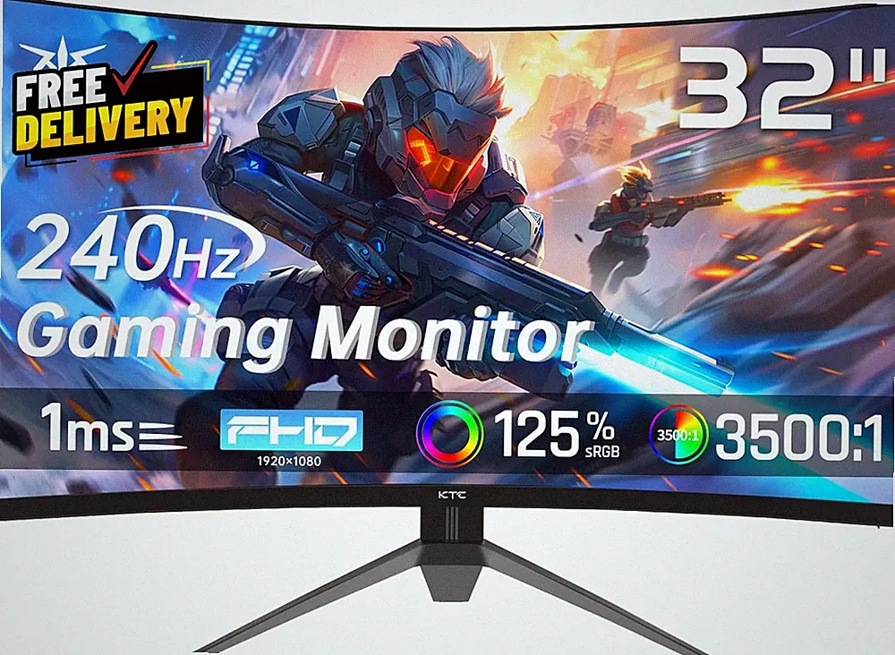 32" Curved Gaming Monitor 240Hz FHD 1080P 1ms FreeSync HDR HDMI DP