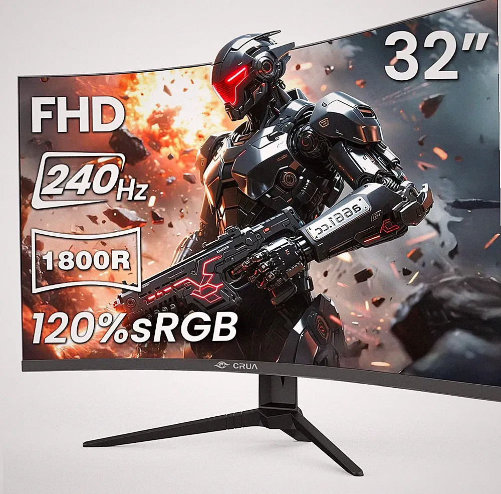 32" Curved Gaming Monitor, 240Hz FHD 1920X1080 VA Panel, 1800R Display, AMD Free