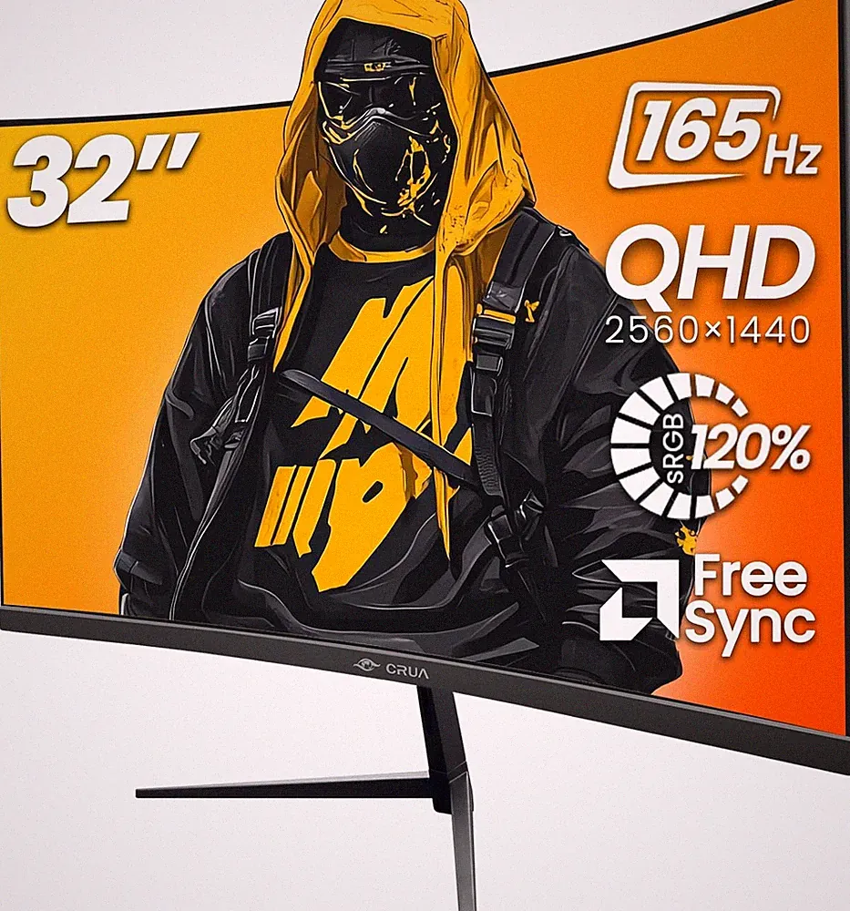32" Curved Gaming Monitor, 2K QHD 2560X1440, 144Hz/165Hz VA Display, 1800R Scree