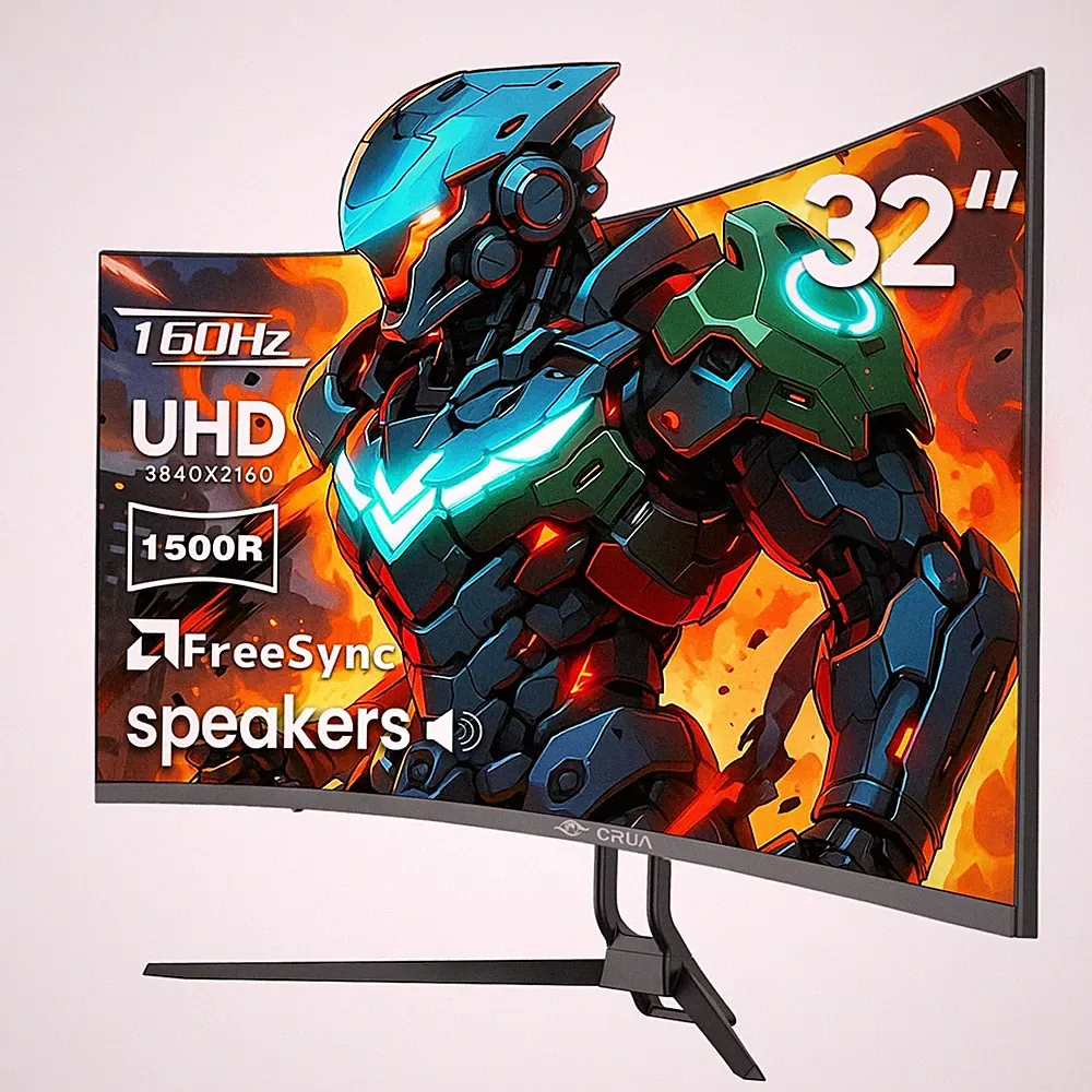 32 Curved Gaming Monitor 4K UHD 3840x2160 144Hz VA Screen CRUA CR320QC UHD3840