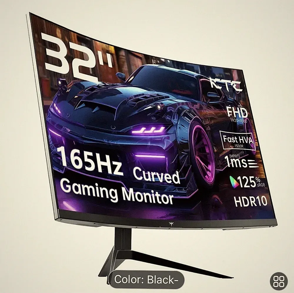 32” FHD 1080P Curved Gaming Monitor-VA 1500R 165Hz , VESA Wall Mount for Gaming