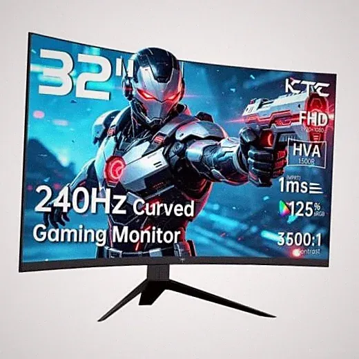 32 inch 240Hz Curved Gaming Monitor, 1080P Curved Monitor 1ms, H32S17F