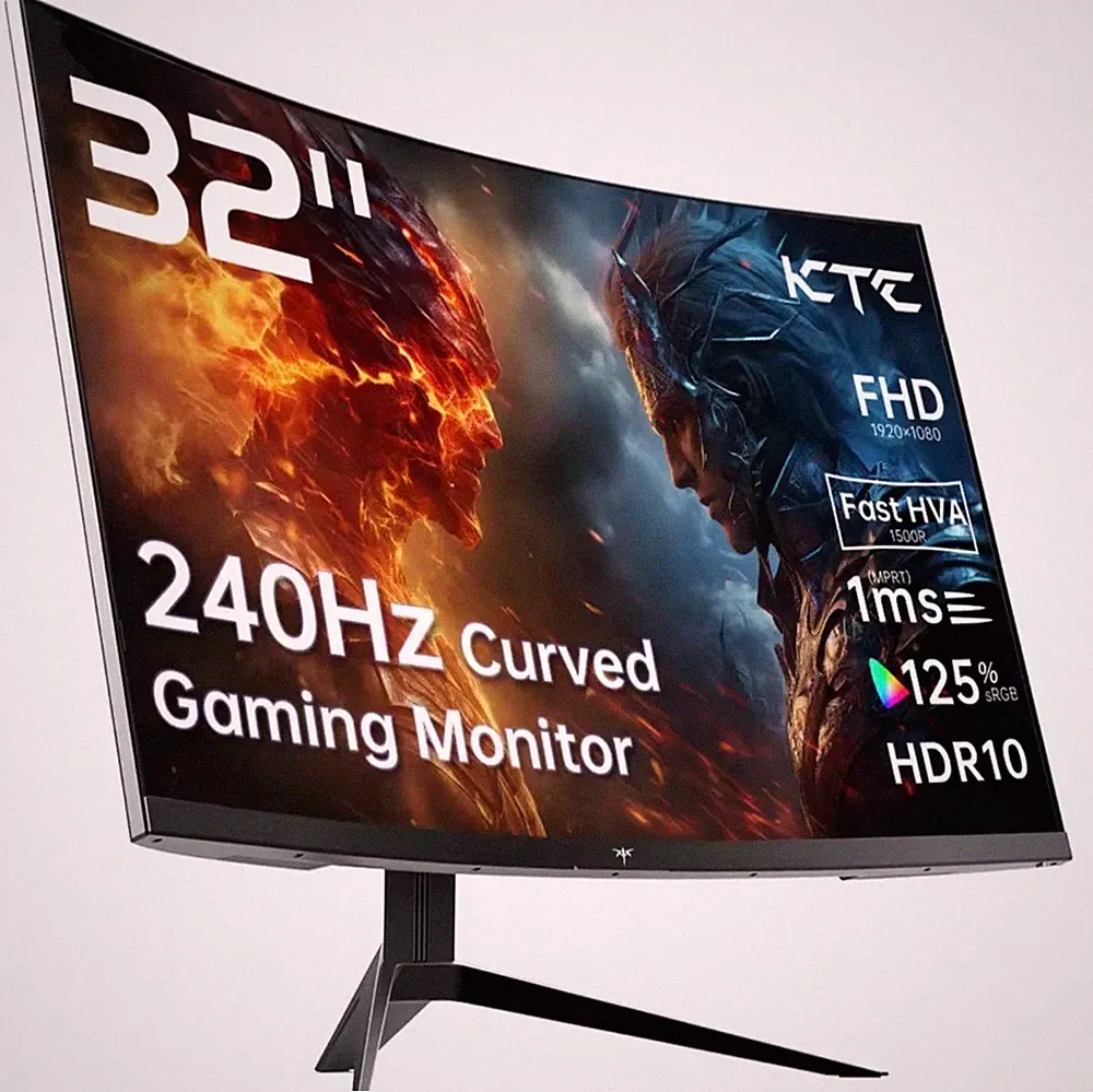 32 inch 240Hz Curved Gaming Monitor 1500R 1080P 125% sRGB 1ms, Freesync/G-syn...