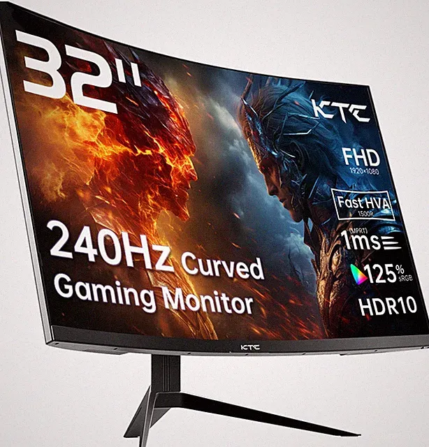 32 Inch 240Hz Curved Gaming Monitor, 1500R 1080P Curved Monitor 1Ms, Adaptive Sy