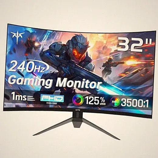 32 Inch 240Hz Curved Gaming Monitor, FHD 1500R HDR PC FHD Curved 240Hz Black