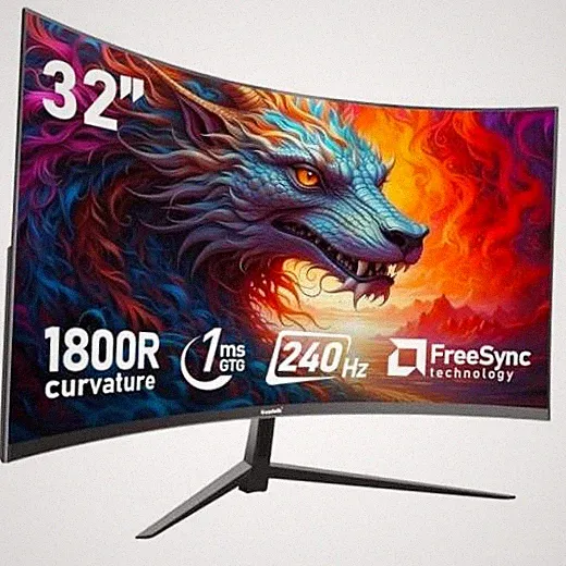 32 inch 240Hz Curved Gaming PC Monitor, 1080p Computer Screen 32 inch FHD 240Hz