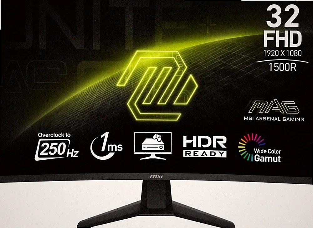 32 Inch 250Hz 1080P Gaming Monitor Adaptive Sync 1ms Response Displayport