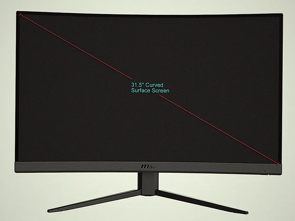 32 inch (31.5" Viewable) Full HD 165Hz with AMD FreeSync Premium 1ms Curved MSI