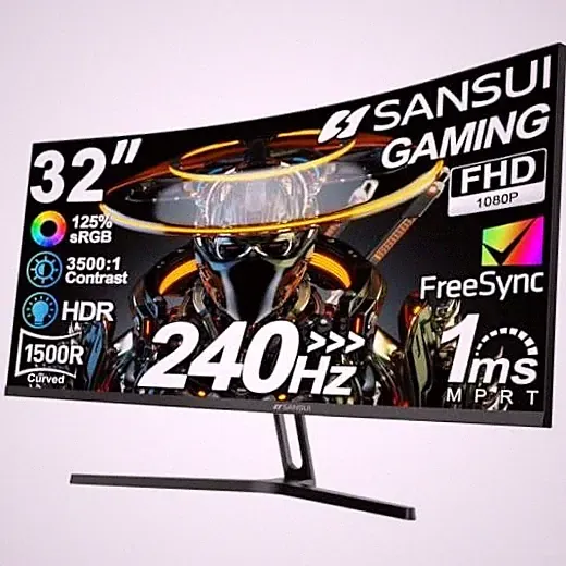 32 Inch Curved 240Hz Gaming Monitor High Refresh Rate, FHD 1080P 32 inch
