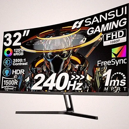32 Inch Curved 240Hz Gaming Monitor High Refresh Rate, FHD 1080P 32 inch