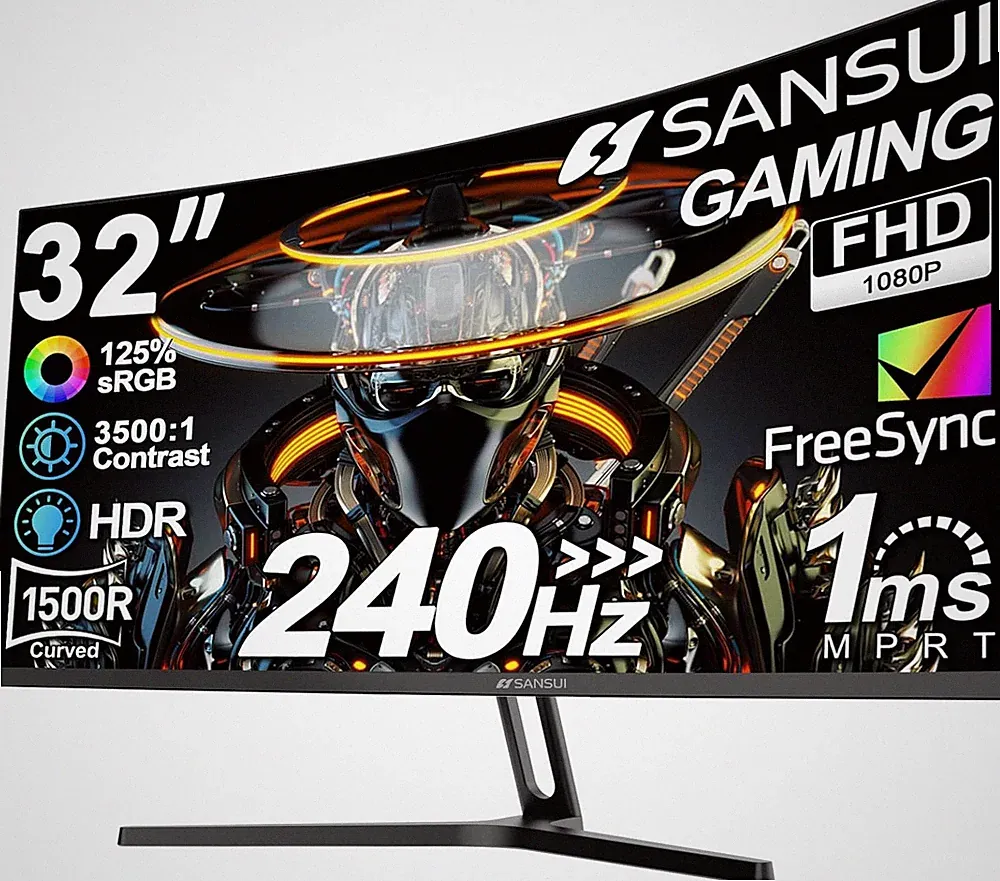 32 Inch Curved 240Hz Gaming Monitor High Refresh Rate, FHD 1080P Gaming PC Monit