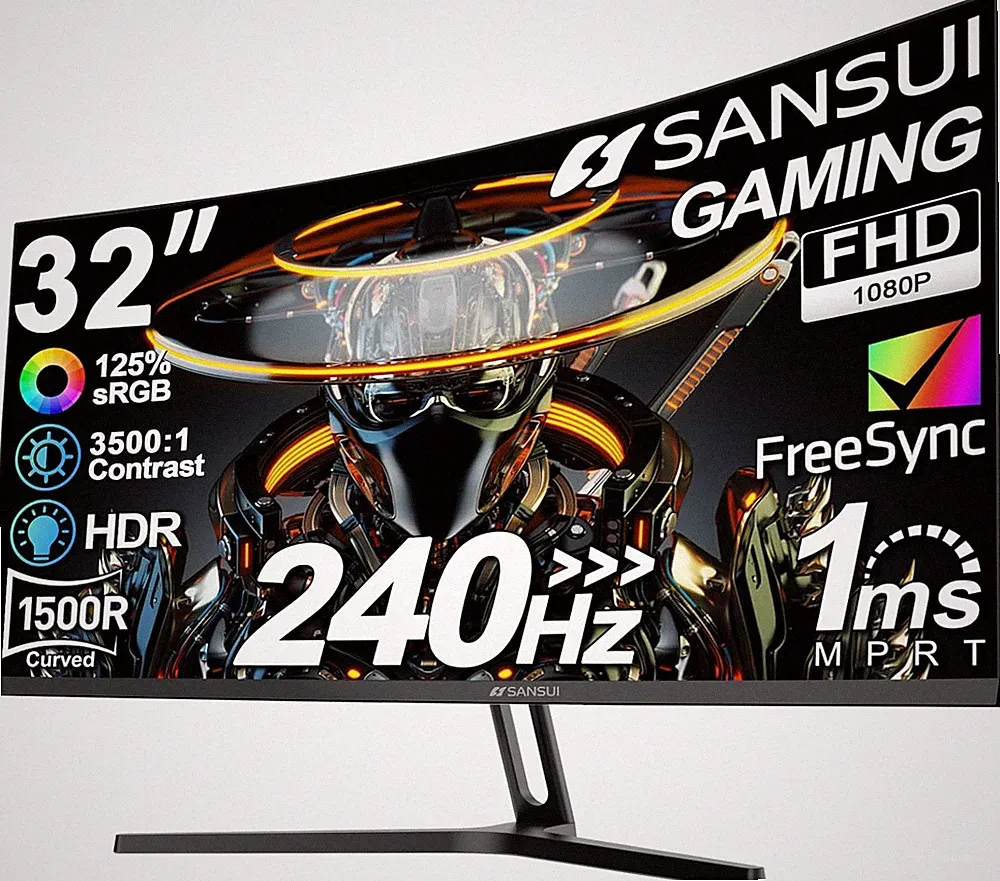 32 Inch Curved 240Hz Gaming Monitor High Refresh Rate, FHD 1080P Gaming PC Monit