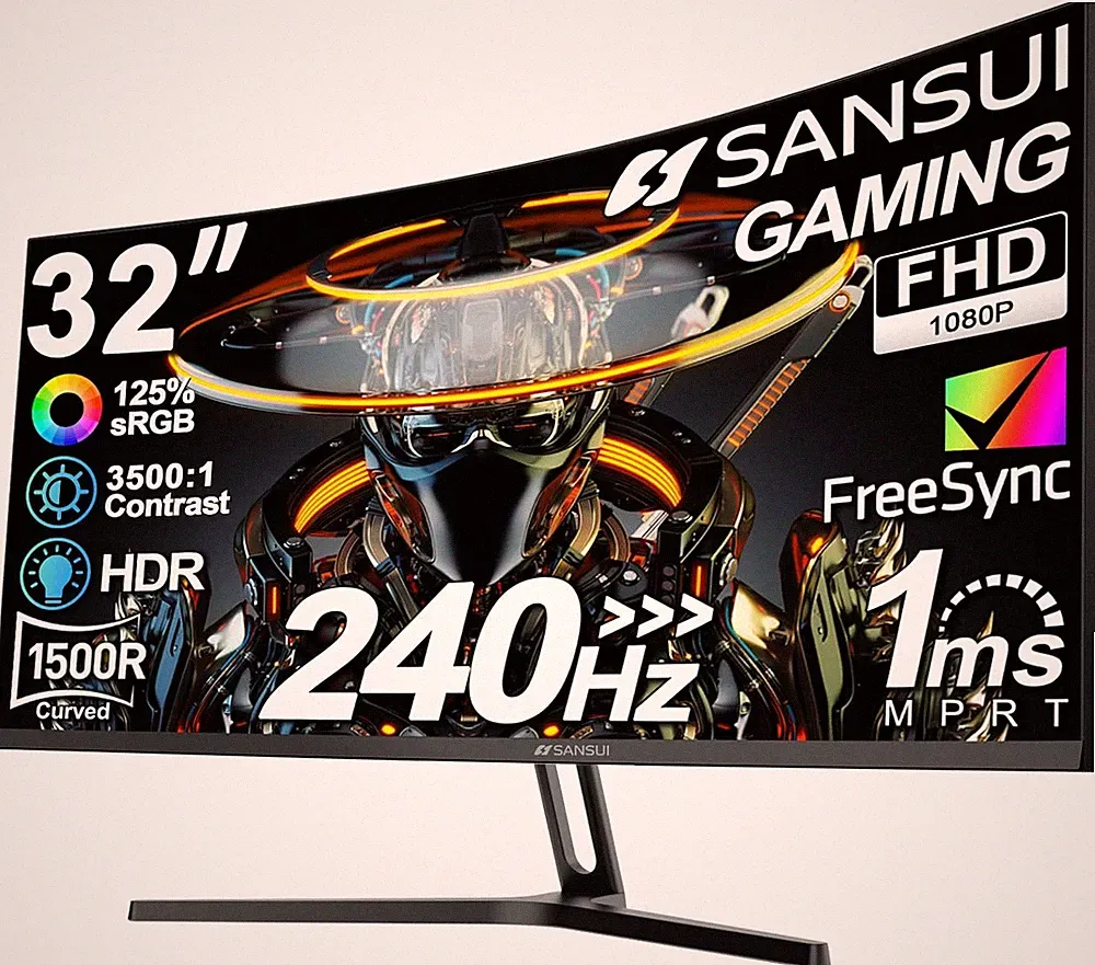 32 Inch Curved 240Hz Monitor High Refresh Rate FHD 1080P Gaming Monitor HDMI