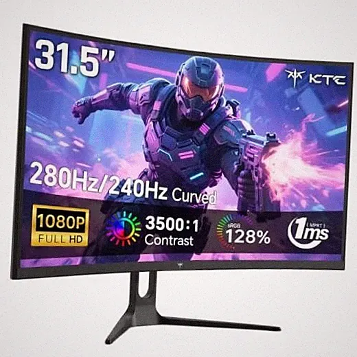 32 Inch Curved 280Hz Gaming Monitor, 240Hz Computer Monitor FHD, H32C5