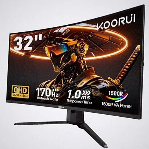 32 Inch Curved Gaming Monitor, QHD 2560×1440p 170Hz 32inch 170Hz/QHD/Curved