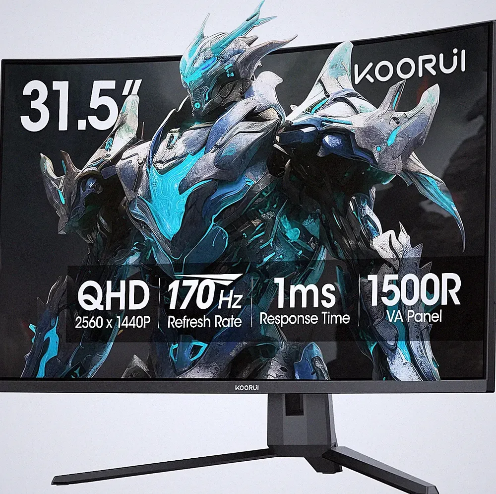32 Inch Curved Gaming Monitor, QHD (2560 X 1440) 2K 170Hz 144Hz Monitor, 1Ms 150