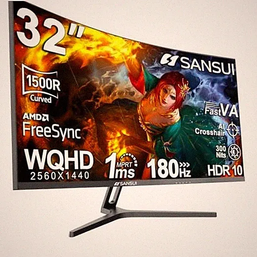 32-Inch Curved Gaming Monitor WQHD 2560 x 1440 180Hz Curved 1500R 32 Inch