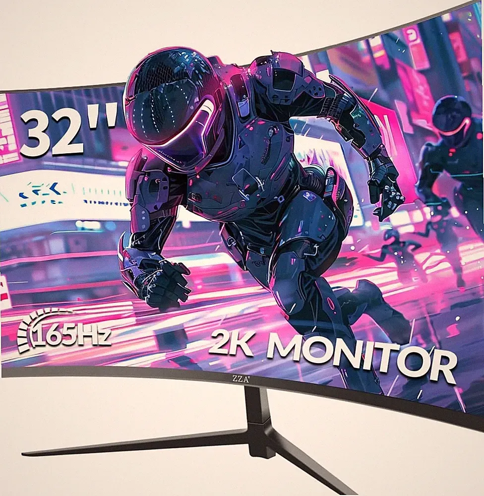 32 Inch Curved Monitor,1440P VA Screen 165Hz, 1500R Curved Gming Monitor,Compute