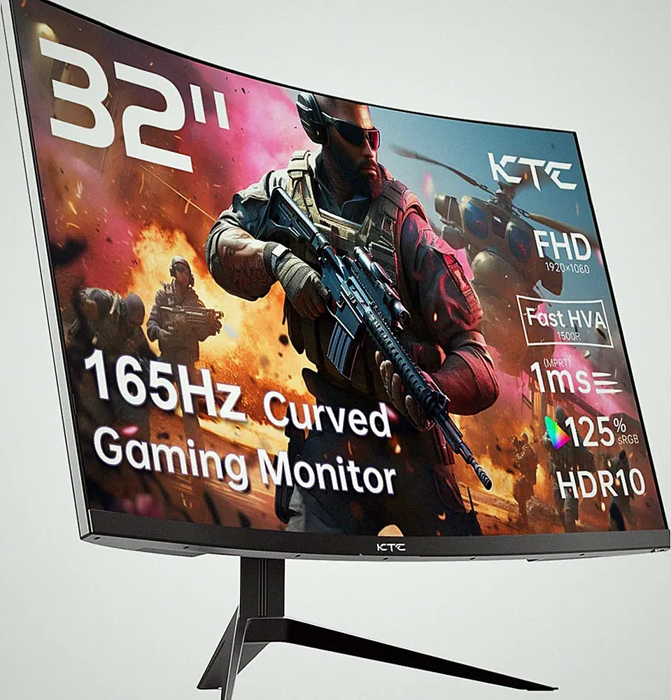 32 Inch FHD 1080P Curved Gaming Monitor - VA 1500R Curved Monitor, 165Hz 1Ms MPR