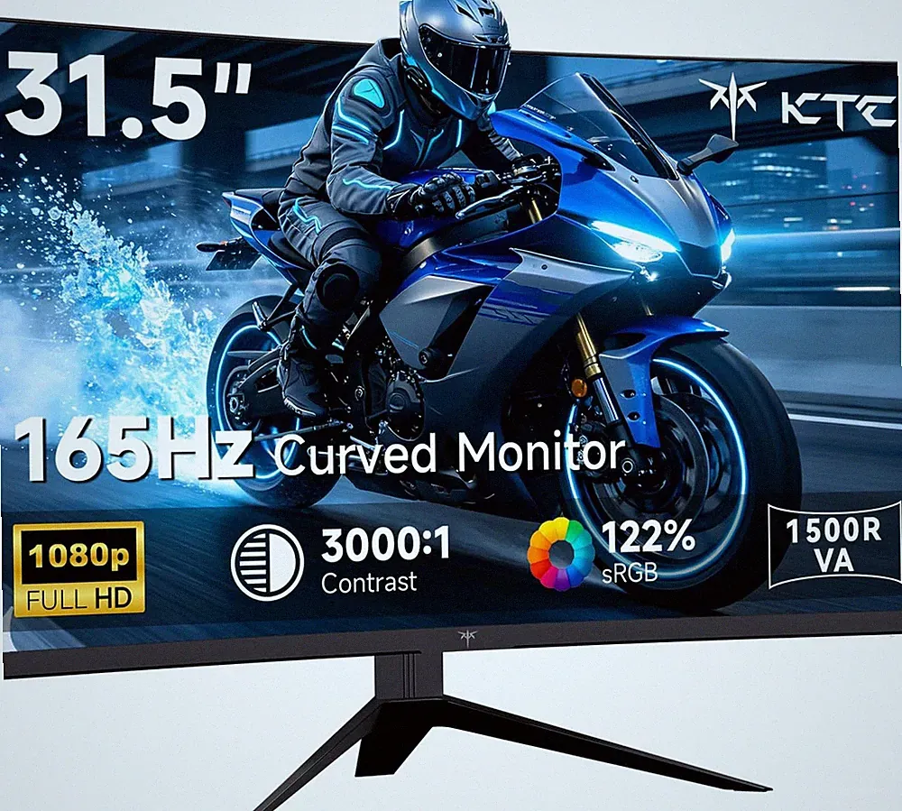 32 Inch FHD 1080P Curved Gaming Monitor - VA 1500R Curved Monitor, 165Hz 1Ms MPR