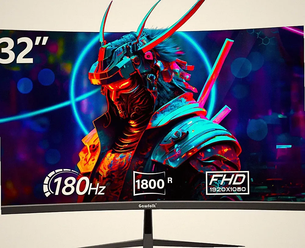 32 Inch Gaming Monitor 1800R Curved Computer Monitors 165HZ / 180HZ PC Monitors