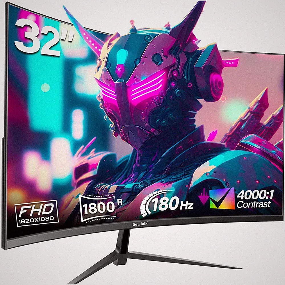 32 inch Gaming Monitor 1800R Curved Computer Monitors 165HZ / 180HZ PC Monitors