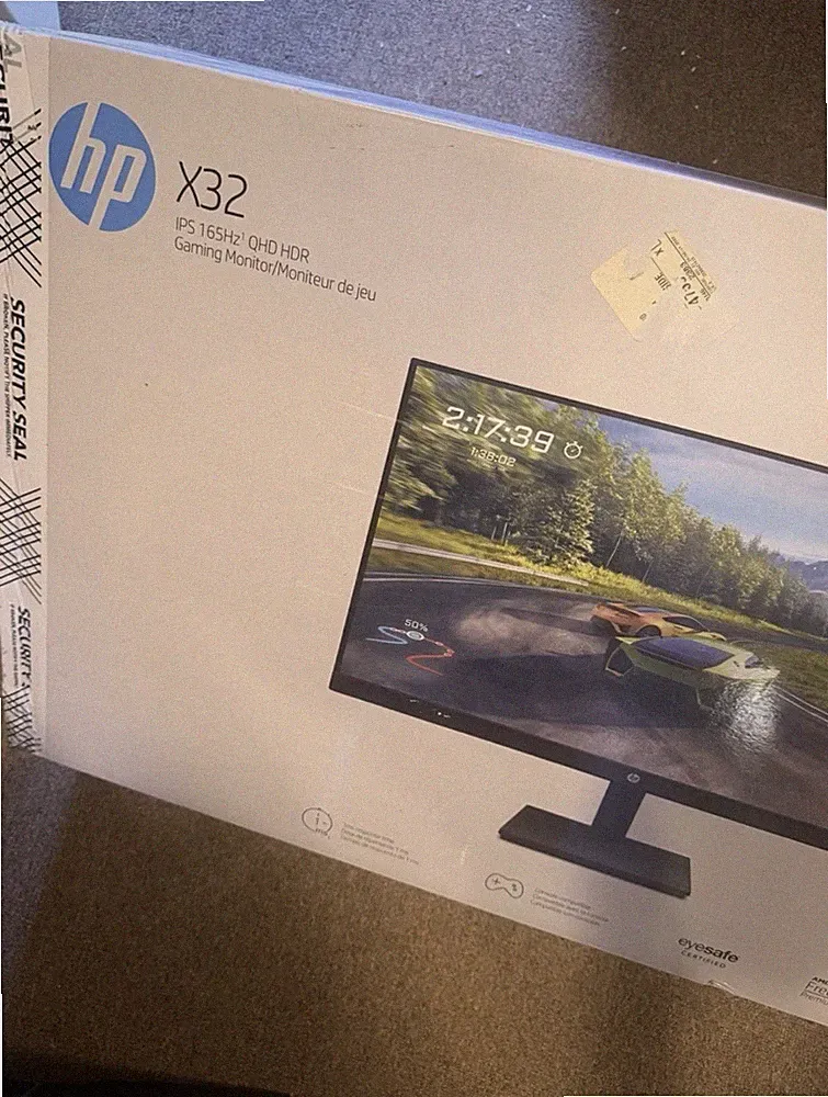 32 inch gaming monitor HP X32 IPS QHD HDR 165Hz AMD freesync Black 1ms