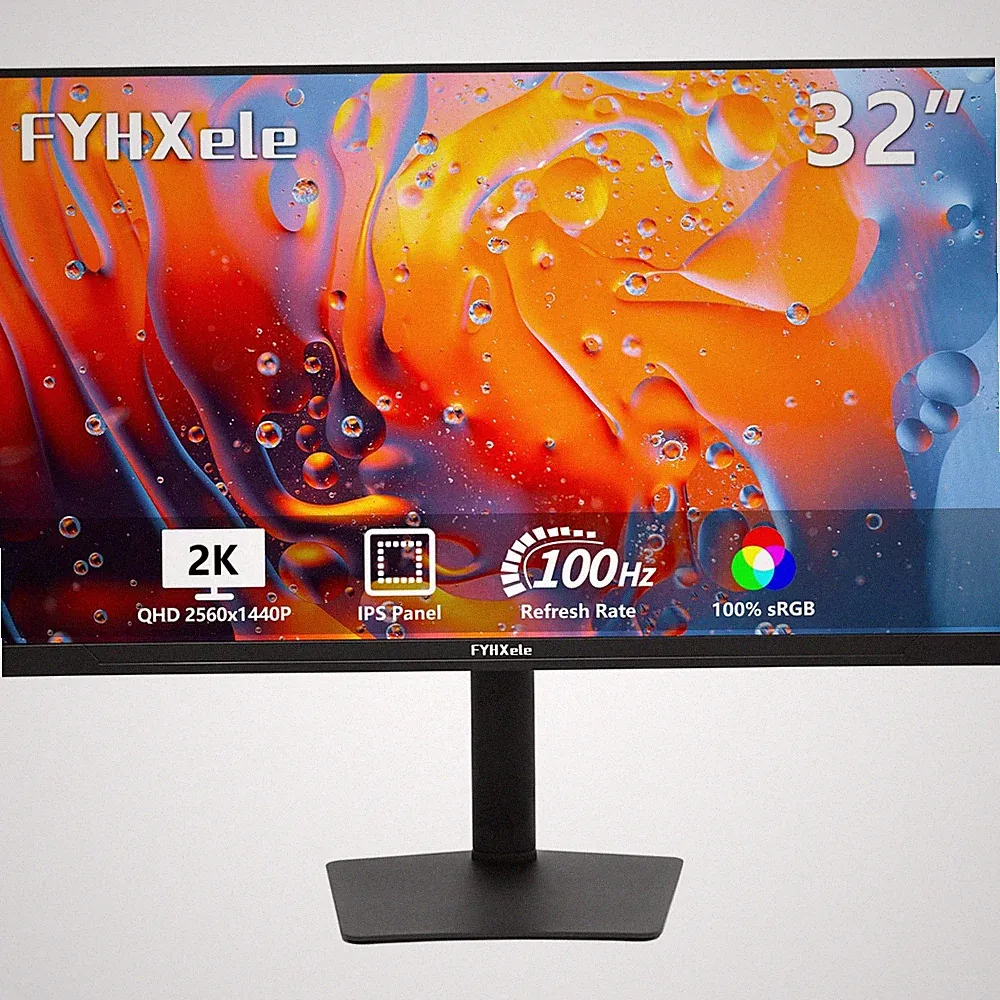 32 Inch Touchscreen Monitor QHD 1440P 100Hz USB C HDMI FYHXele Adjustable