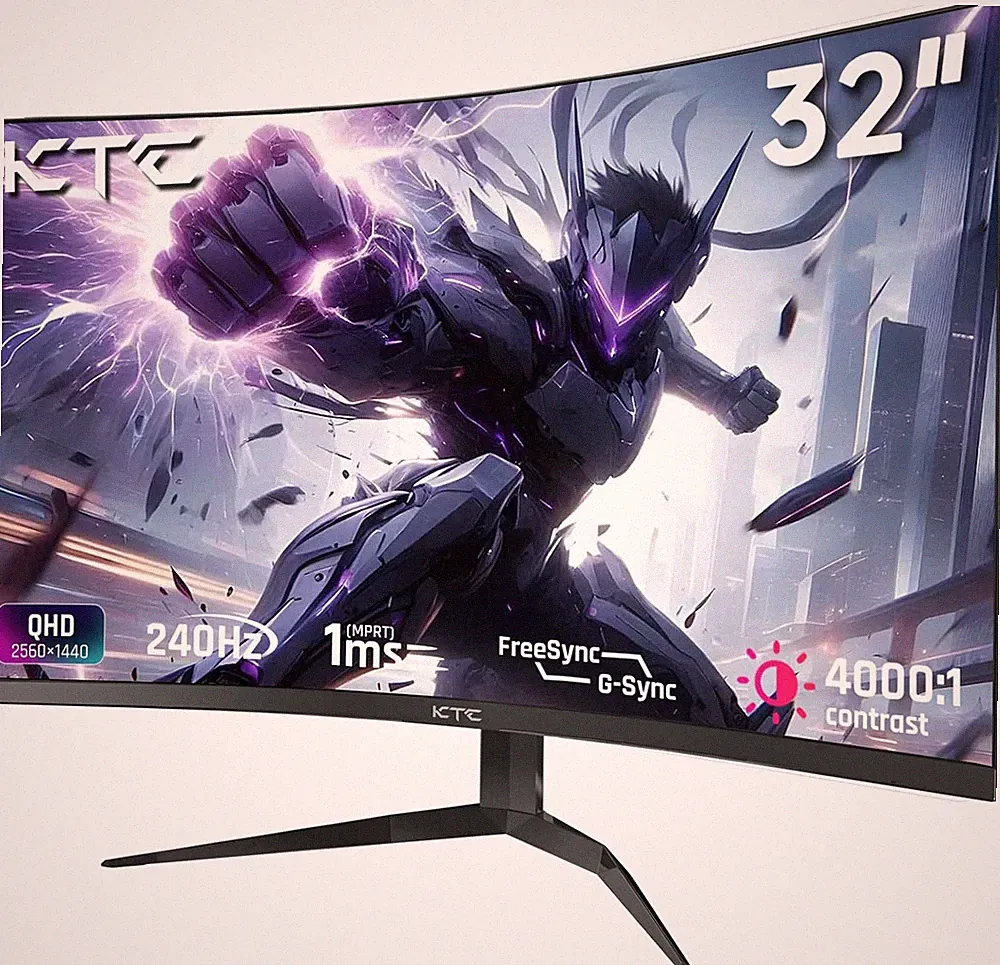 32Inch 240Hz Curved Gaming Monitor, 1000R VA, Qhd(2560X1440P), 4000:1 Contrast