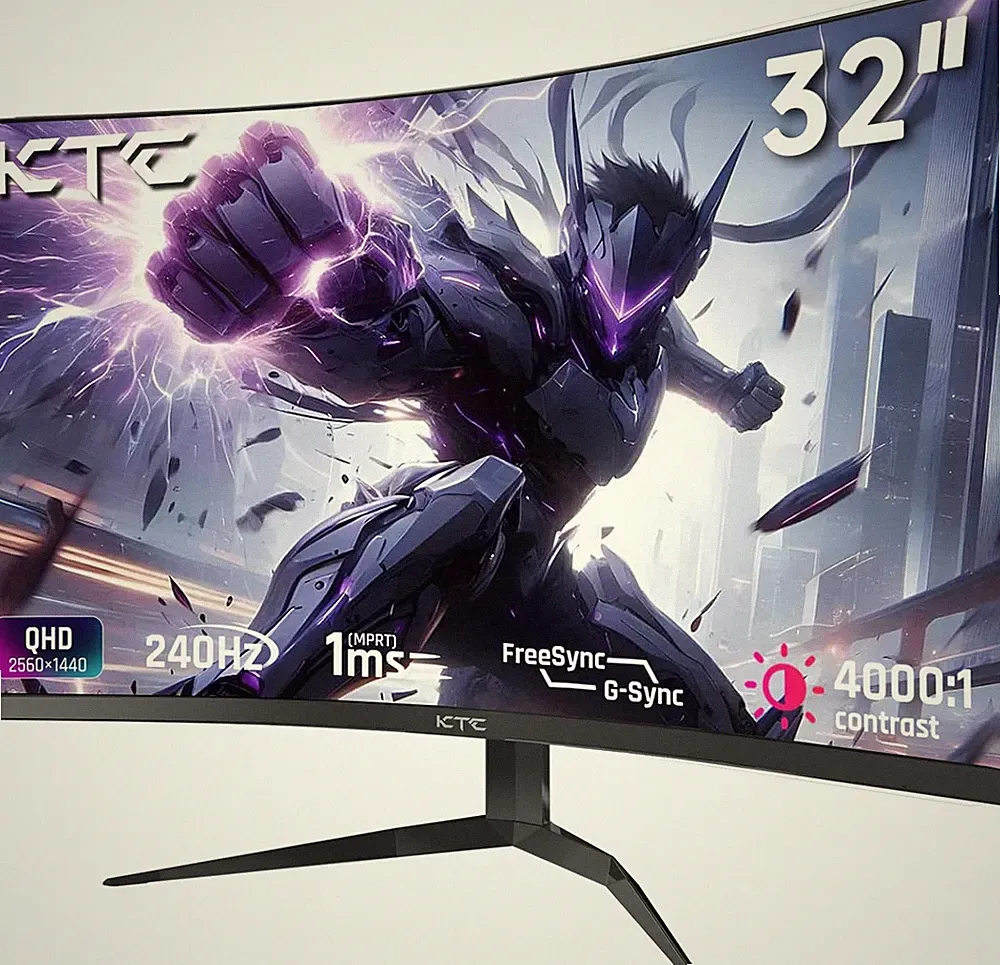 32Inch 240Hz Curved Gaming Monitor, 1000R VA, Qhd(2560X1440P), 4000:1 Contrast