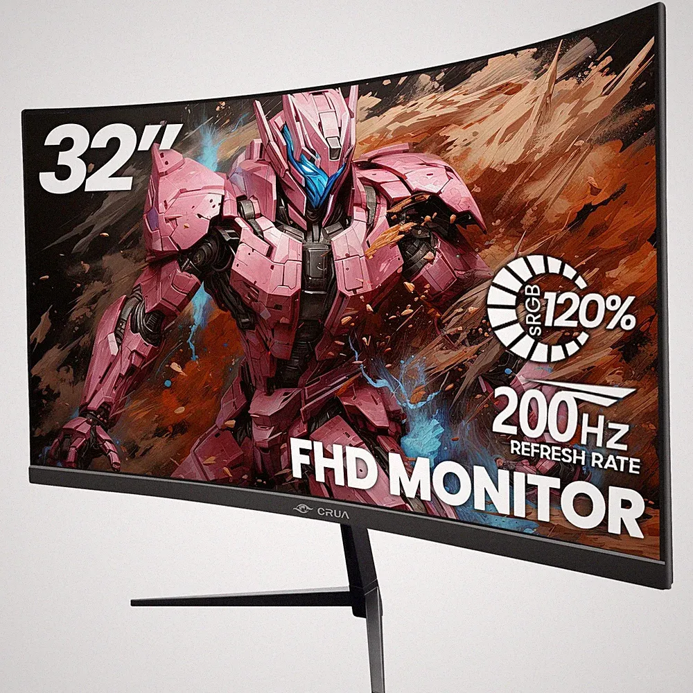 32Inch Curved Gaming Monitor, FHD(1920 * 1080P) VA Screen 165Hz/200Hz, 1800R...
