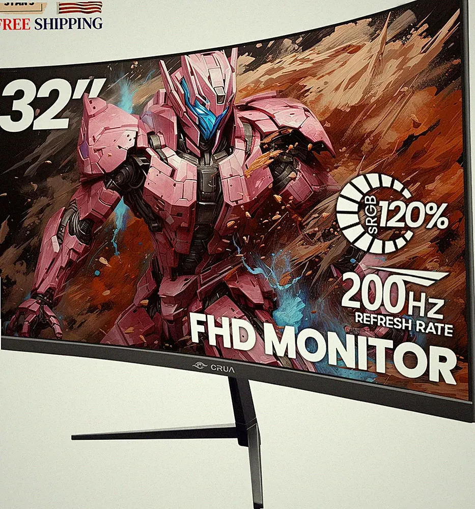 32Inch Curved Gaming Monitor FHD(1920 * 1080P) VA Screen 165Hz/200Hz, 1800R VA