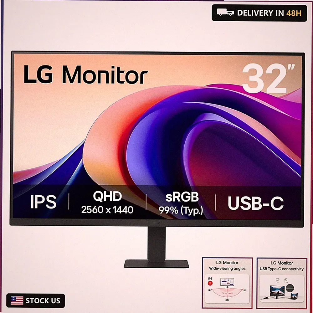 32U631A-B 32-inch QHD (2560 x 1440) IPS Computer Monitor, 100Hz, 5ms, HDR10, Rea