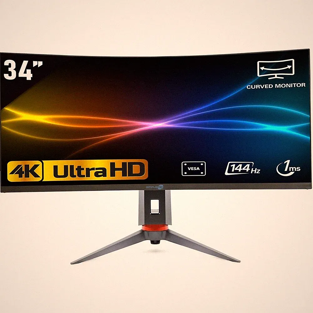 34" Curved 4K 144Hz 21:9 Ultra Wide Gaming Monitor Ultrahd Lcd Screen
