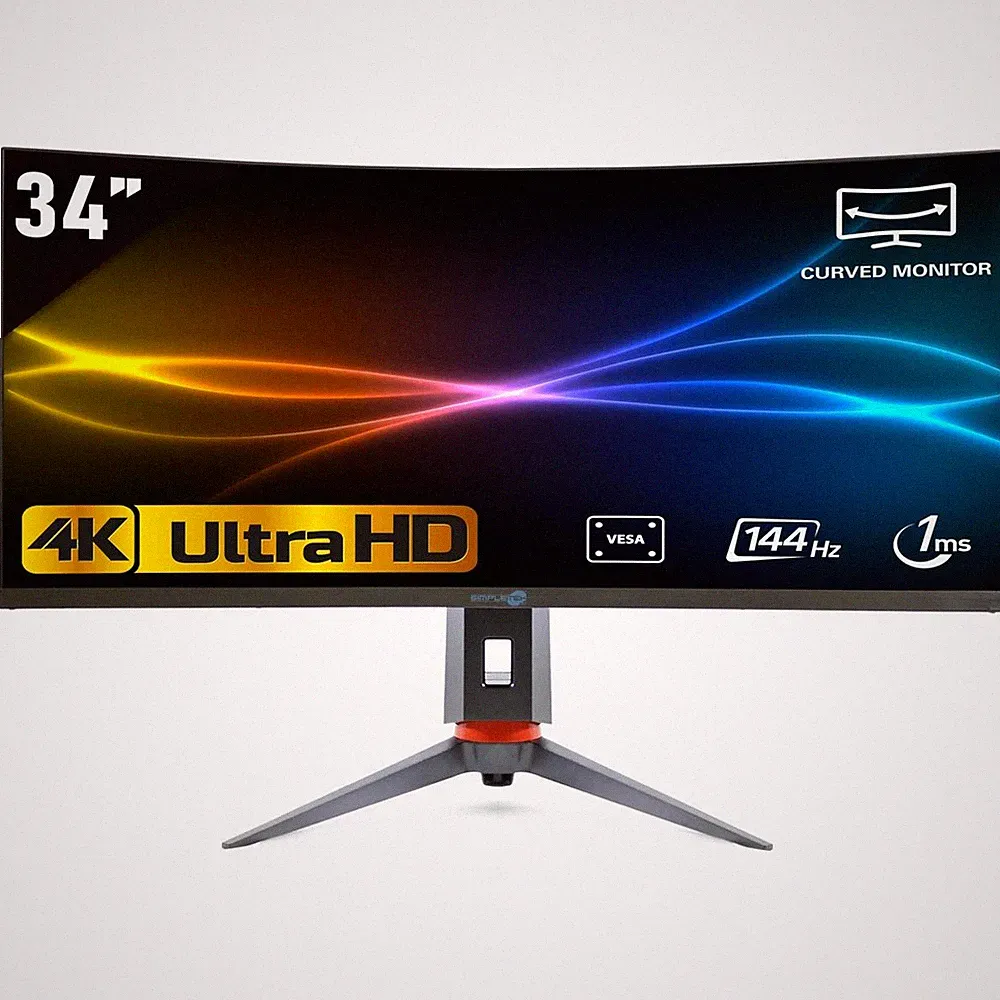 34" Curved 4K 144Hz 21:9 Ultra Wide Gaming Monitor Ultrahd Lcd Screen