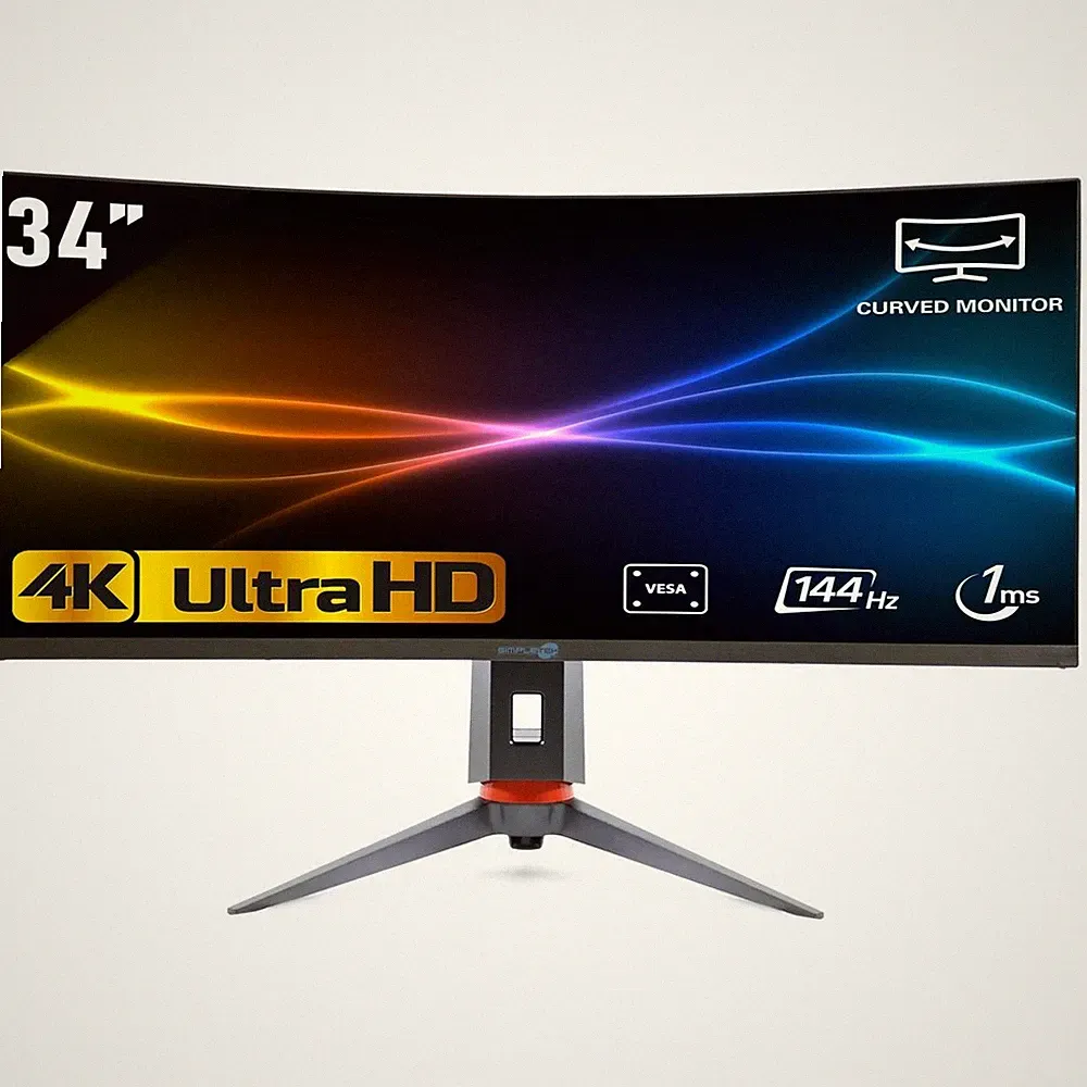 34" Curved 4K 144Hz 21:9 Ultra Wide Gaming Monitor Ultrahd Lcd Screen