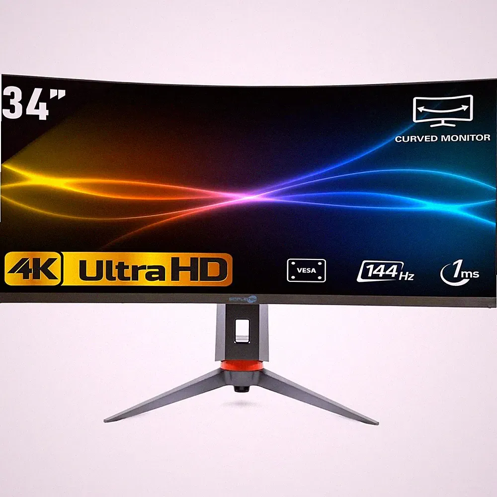 34" Curved 4K 144Hz 21:9 Ultra Wide Gaming Monitor Ultrahd Lcd Screen