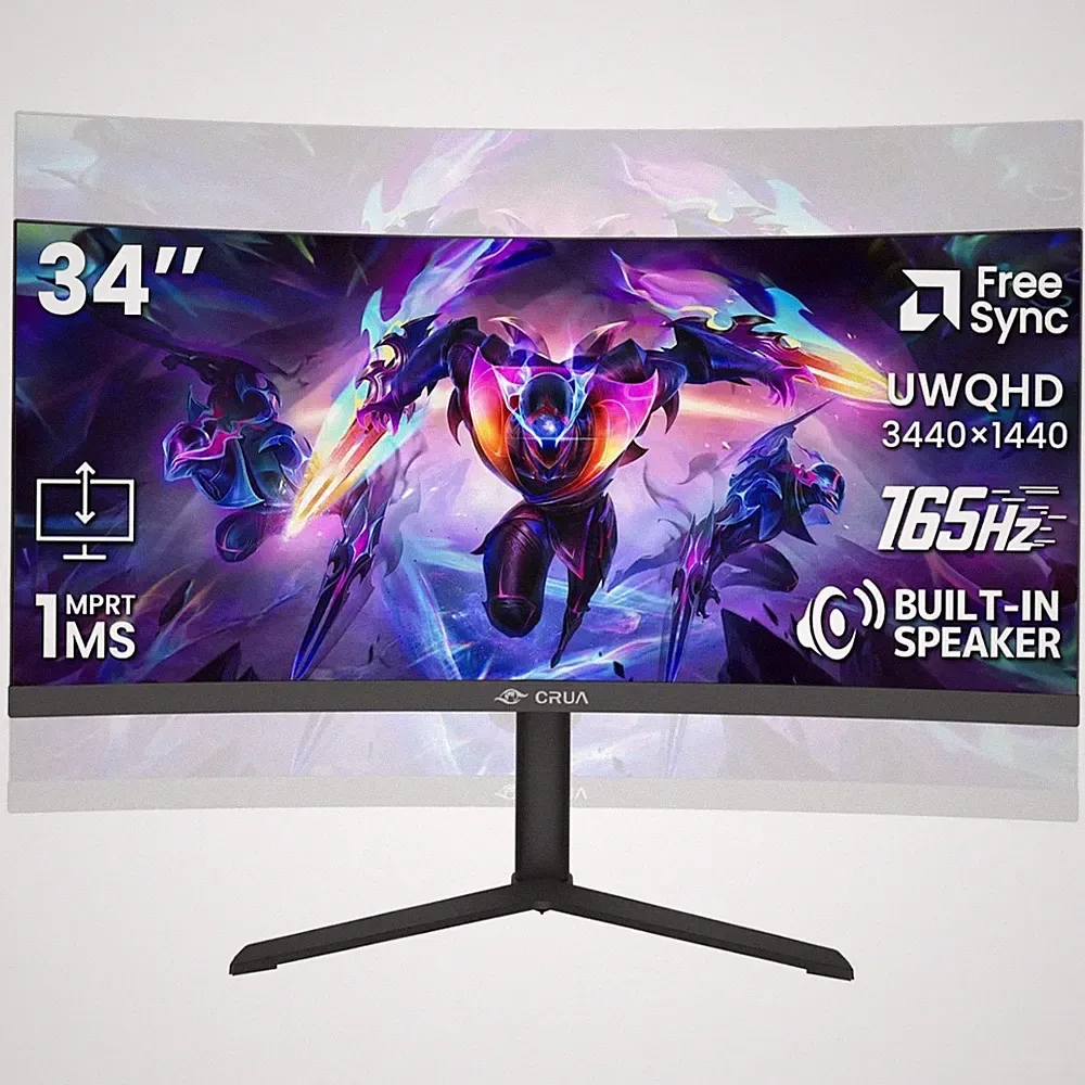 34" Curved Gaming Monitor, 165Hz 3440x1440 UltraWide