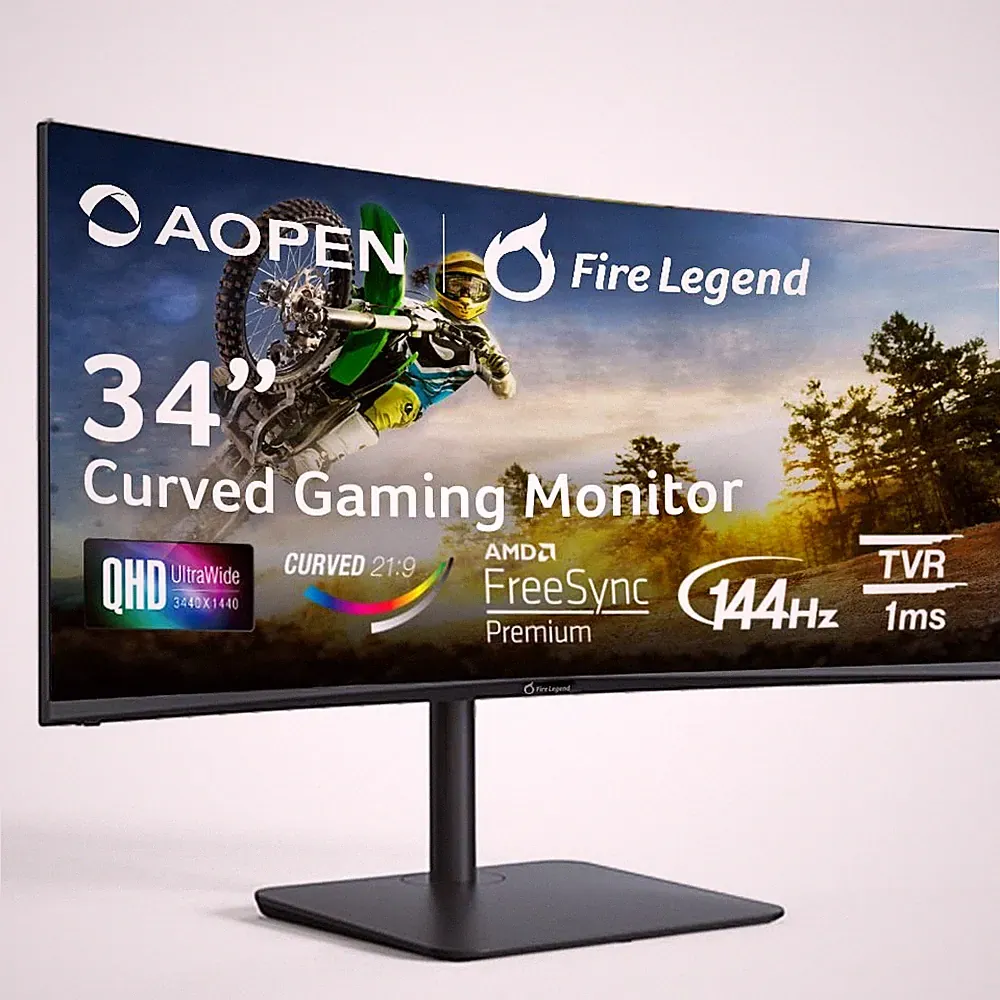 34 Curved Gaming Monitor 3440x1440 144Hz 1ms VA AOPEN 34HC5CUR Black Acer 1500R