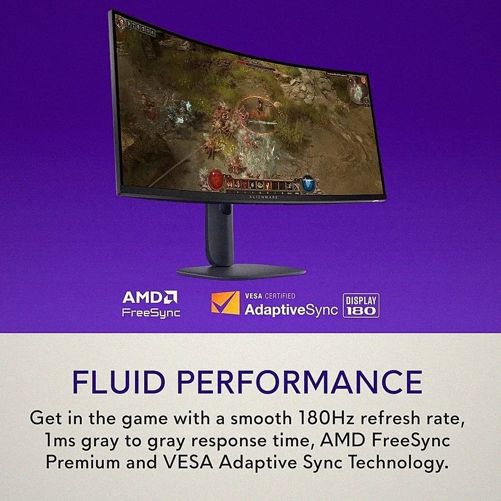 34 Curved Gaming Monitor – AW3425DWM - 34-inch WQHD 180Hz 1ms Display, 1500R