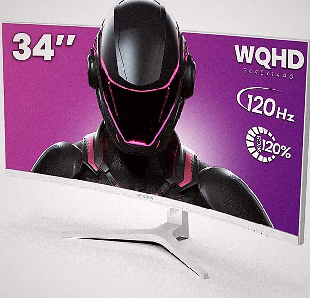 34" Curved Gaming Monitor, WQHD 3440X1440, 120Hz Computer Monitors, 1500R VA Scr
