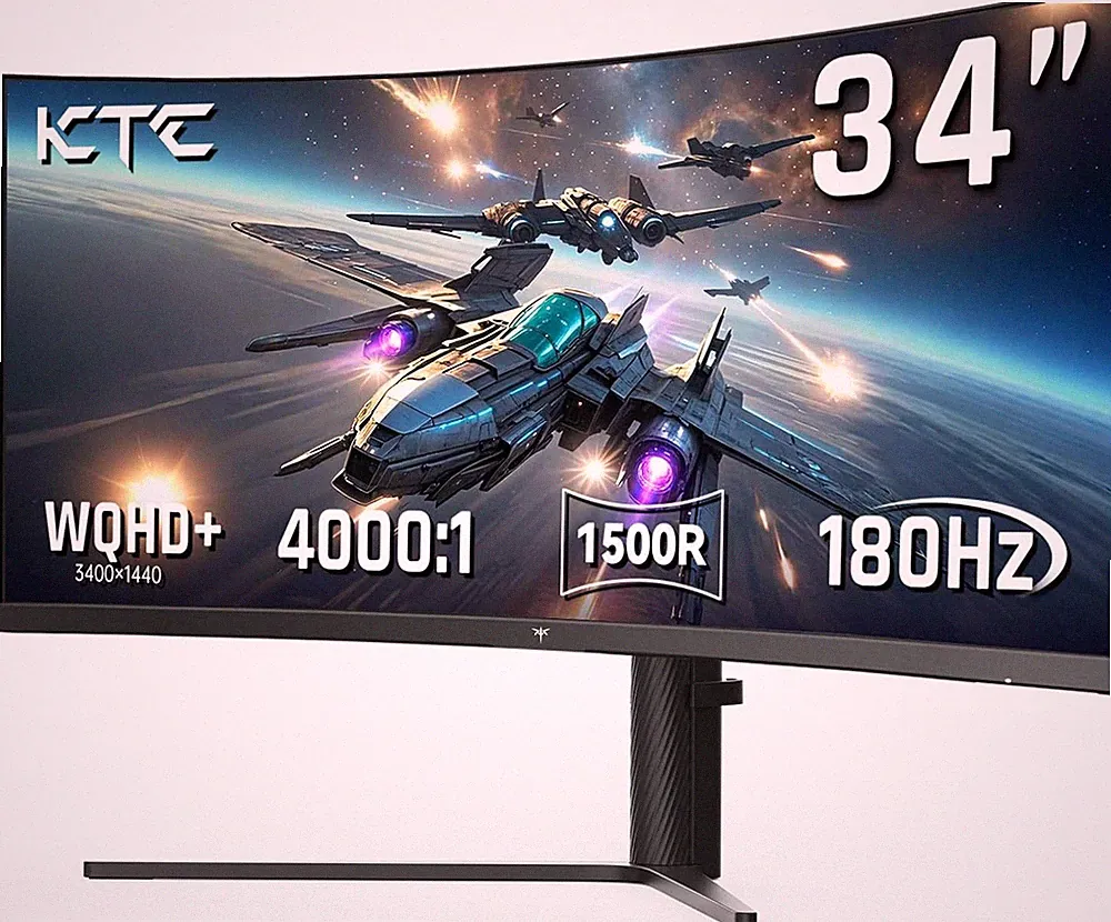 34" Curved Ultrawide Gaming Monitor, 180Hz WQHD 3440x1440, 1500R