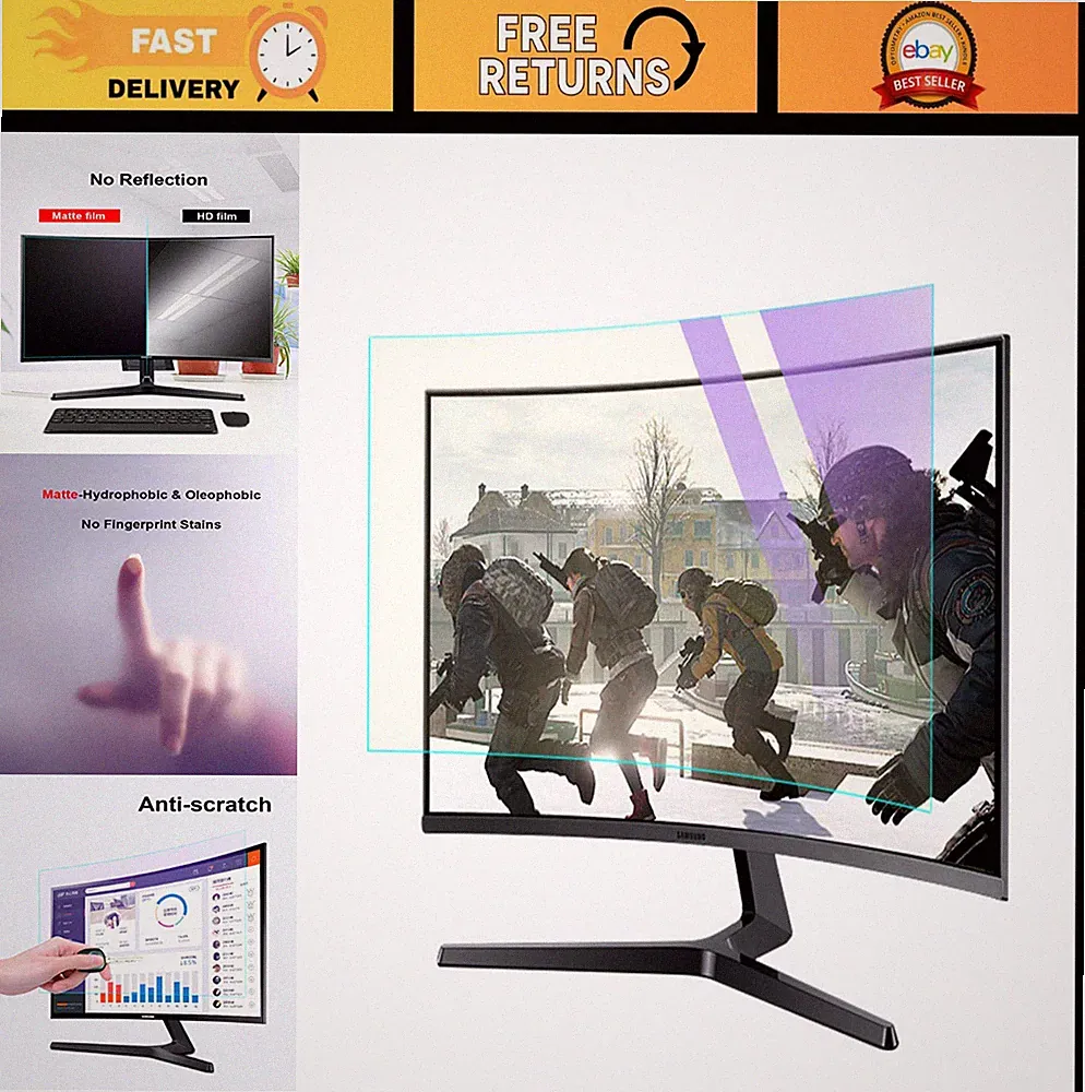 34" Curved Ultrawide Gaming Monitor Anti Blue Light Anti Glare Screen Protector