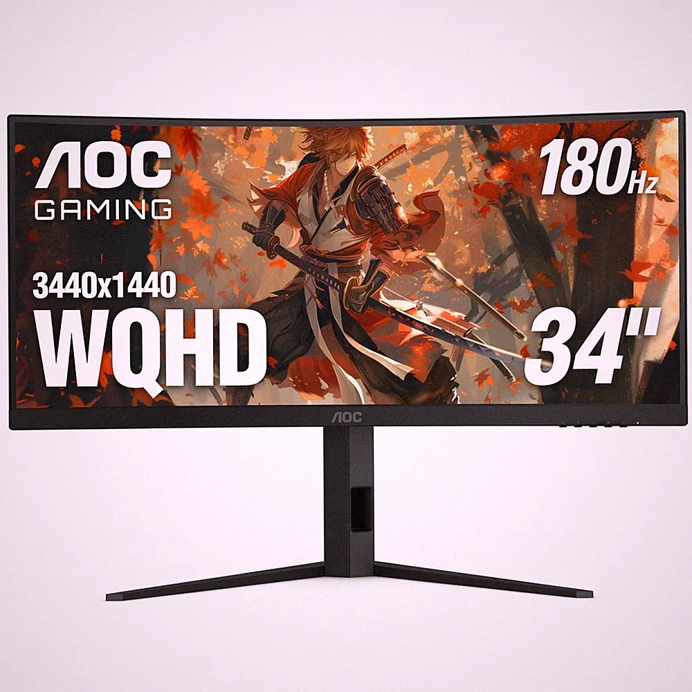 34" Curved Ultrawide Gaming Monitor, UWQHD 3440x1440 Frameless Display
