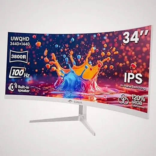 34 Inch 21:9 UIPS Ultrawide Curved Monitor, Speakers, WQHD 100Hz 34 Inches