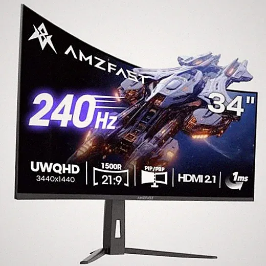 34 Inch 240Hz Curved Gaming Monitor UWQHD (3440x1440), AMZG34C8 Pro