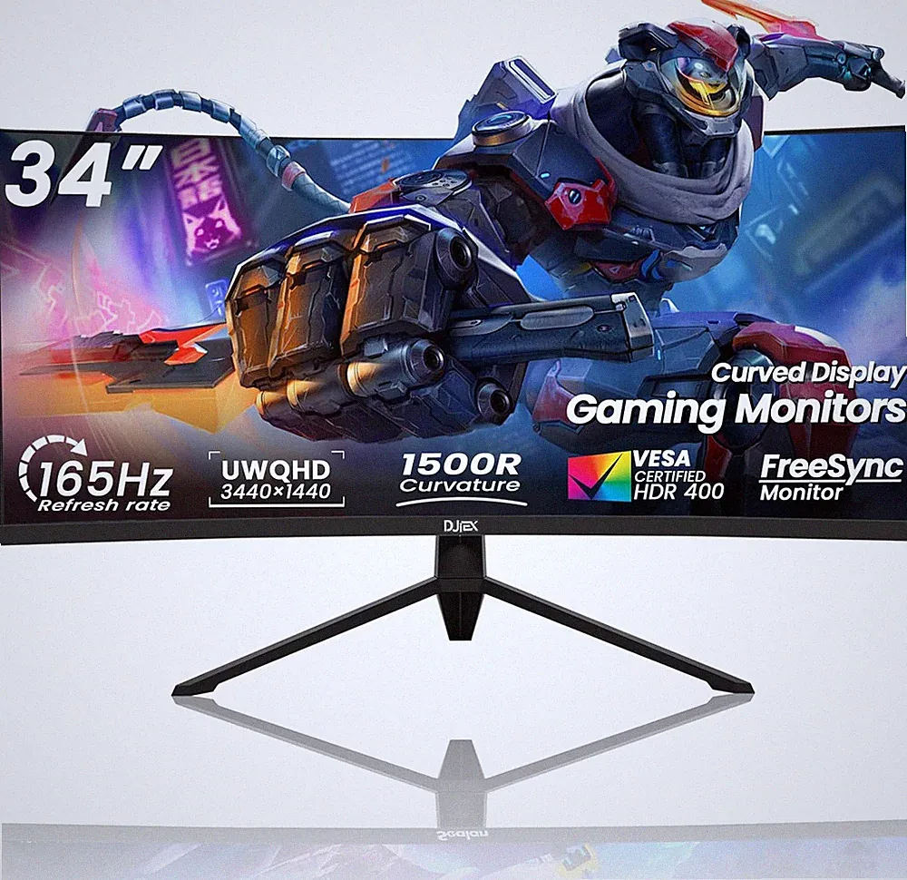 34 Inch Curved Gaming Monitor,21:9 WQHD 3440X1440 165Hz Curved 1500R - Ultrawide
