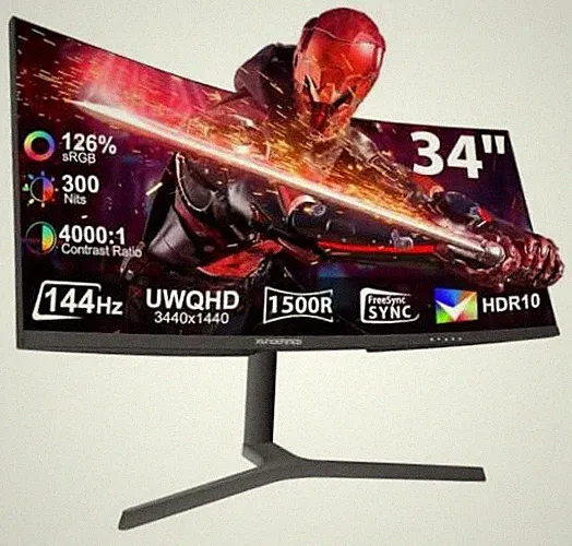 34 Inch Curved Monitor 180Hz, UWQHD 3440x1440p Ultrawide Gaming 34" UWQHD 180Hz