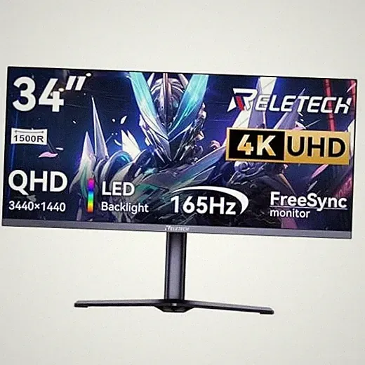 34 Inch Curved Ultrawide Gaming Monitor,21:9 WQHD (3440x1440) 34inch WQHD 165HZ